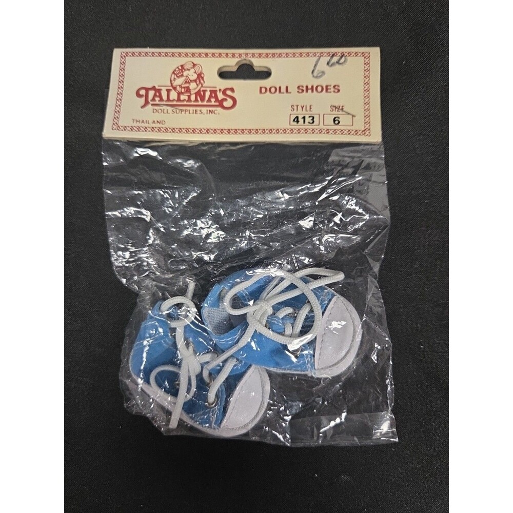 Tallinas Blue Lace Up Sneakers Doll Shoes Style 413 Size 6 New Vintage